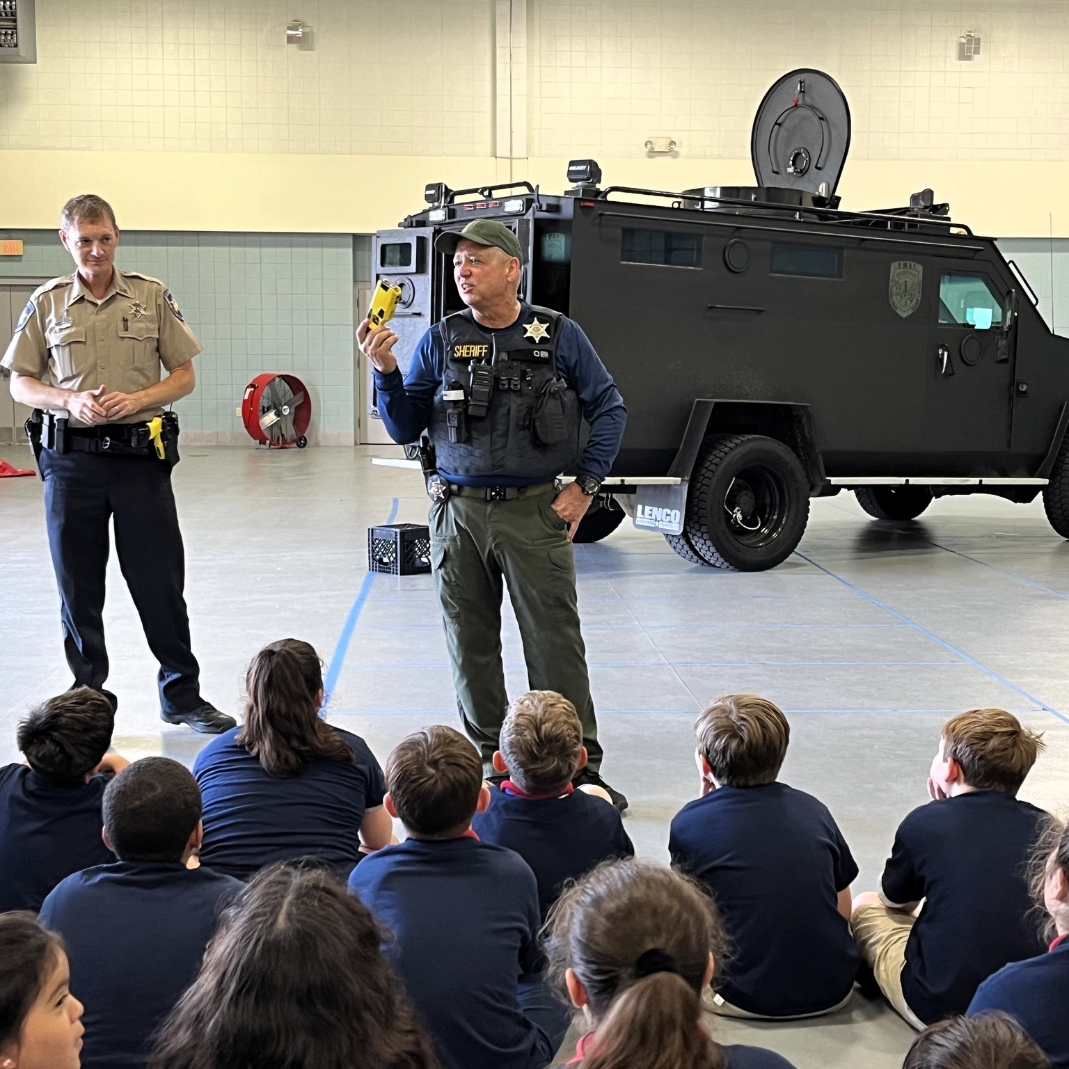 SBSO VISITS WITH STARBASE STUDENTS  St. Bernard Sheriff’s Office Lt. Eric Eilers and Dep. Aaron Jo