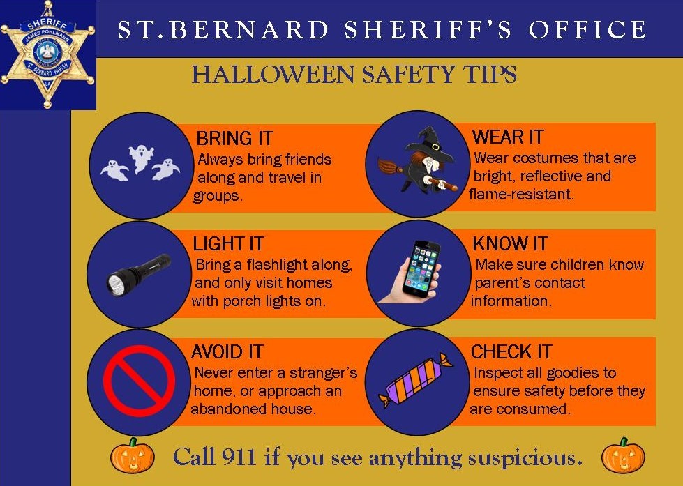 SBSO GETS READY FOR A SAFE HALLOWEEN IN ST. BERNARD 

Sheriff James Pohlmann assures residents that