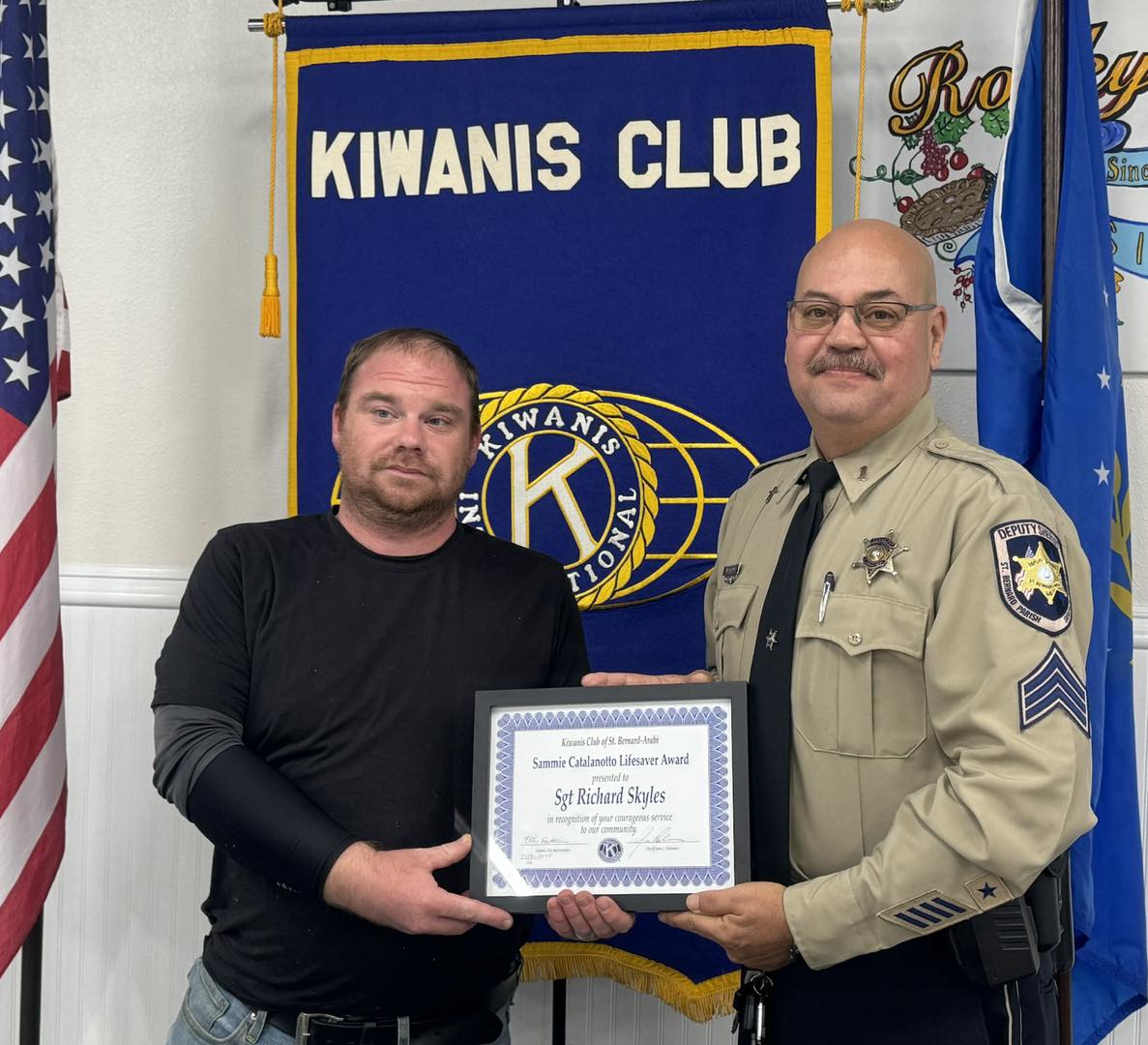 SBSO SGT. RICHARD SKYLES HONORED WITH KIWANIS LIFESAVER AWARD

St. Bernard Sheriff’s Office Sgt. Ri