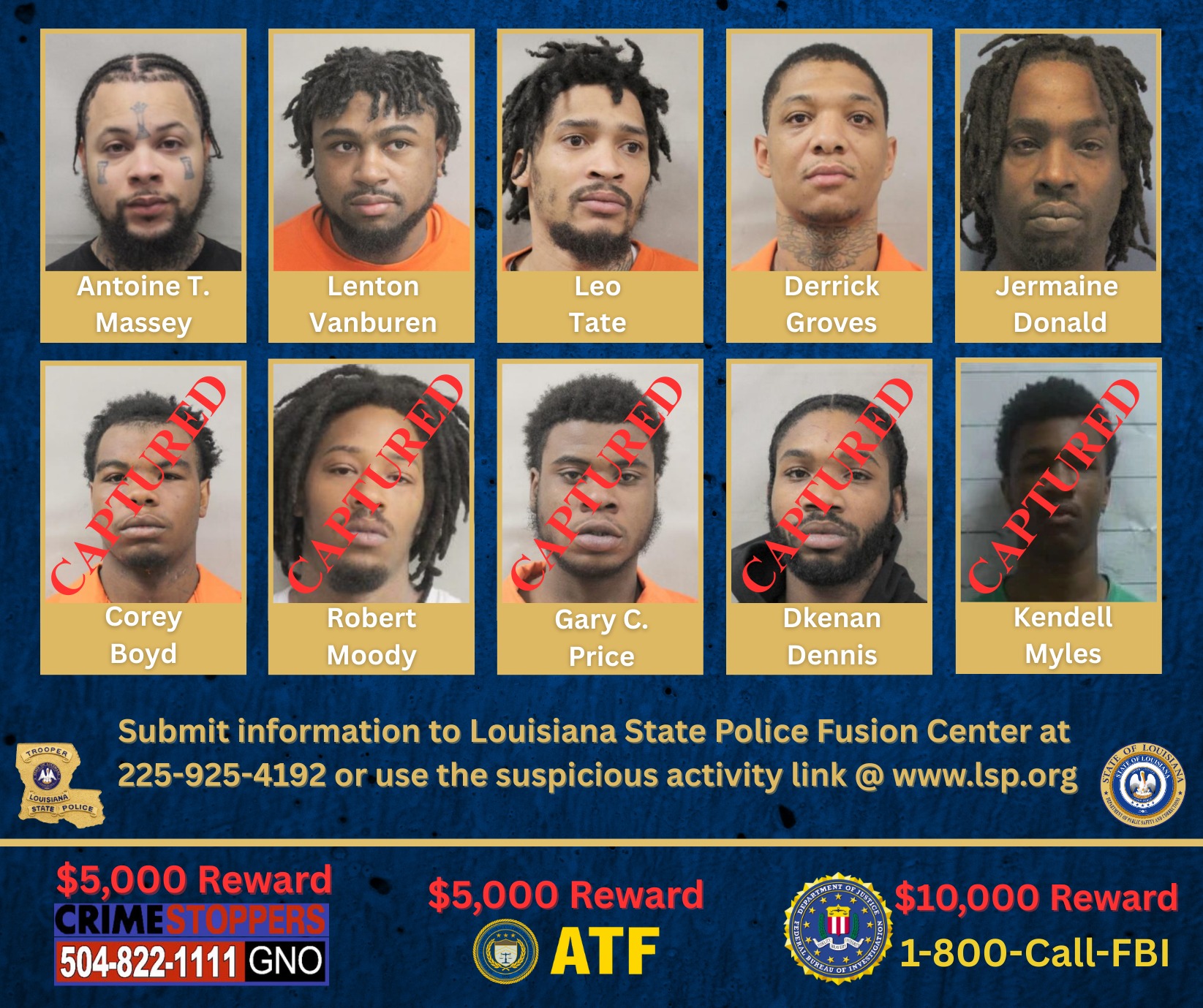 LSP along with our local, state, and federal law enforcement partners continues the around-the-clock