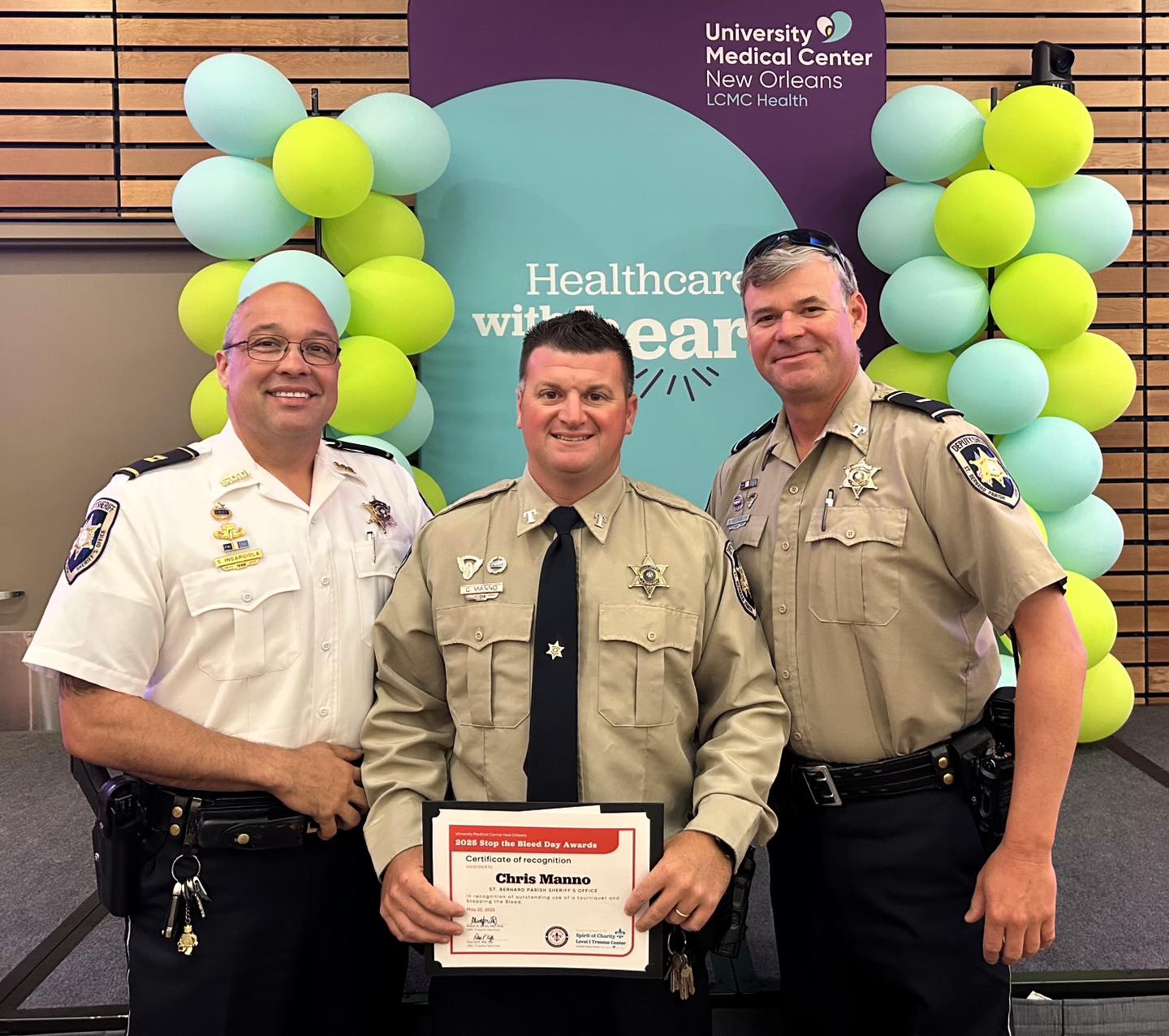 SBSO DEP. CHRISTOPHER MANNO HONORED BY UMC 

St. Bernard Sheriff’s Office Dep. Christopher Manno wa