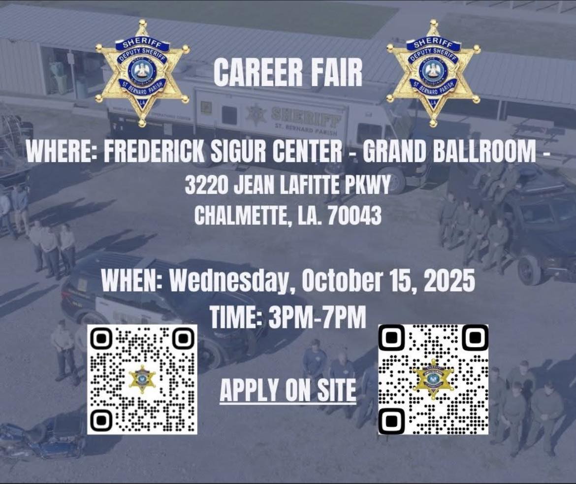 SBSO JOB FAIR IS TOMORROW 

Thinking about a career in law enforcement? Want a rewarding job where