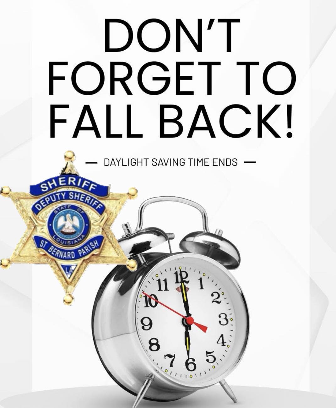 Don’t forget — Daylight Saving Time ends today! 

Set your clocks back an hour tonight and enjoy