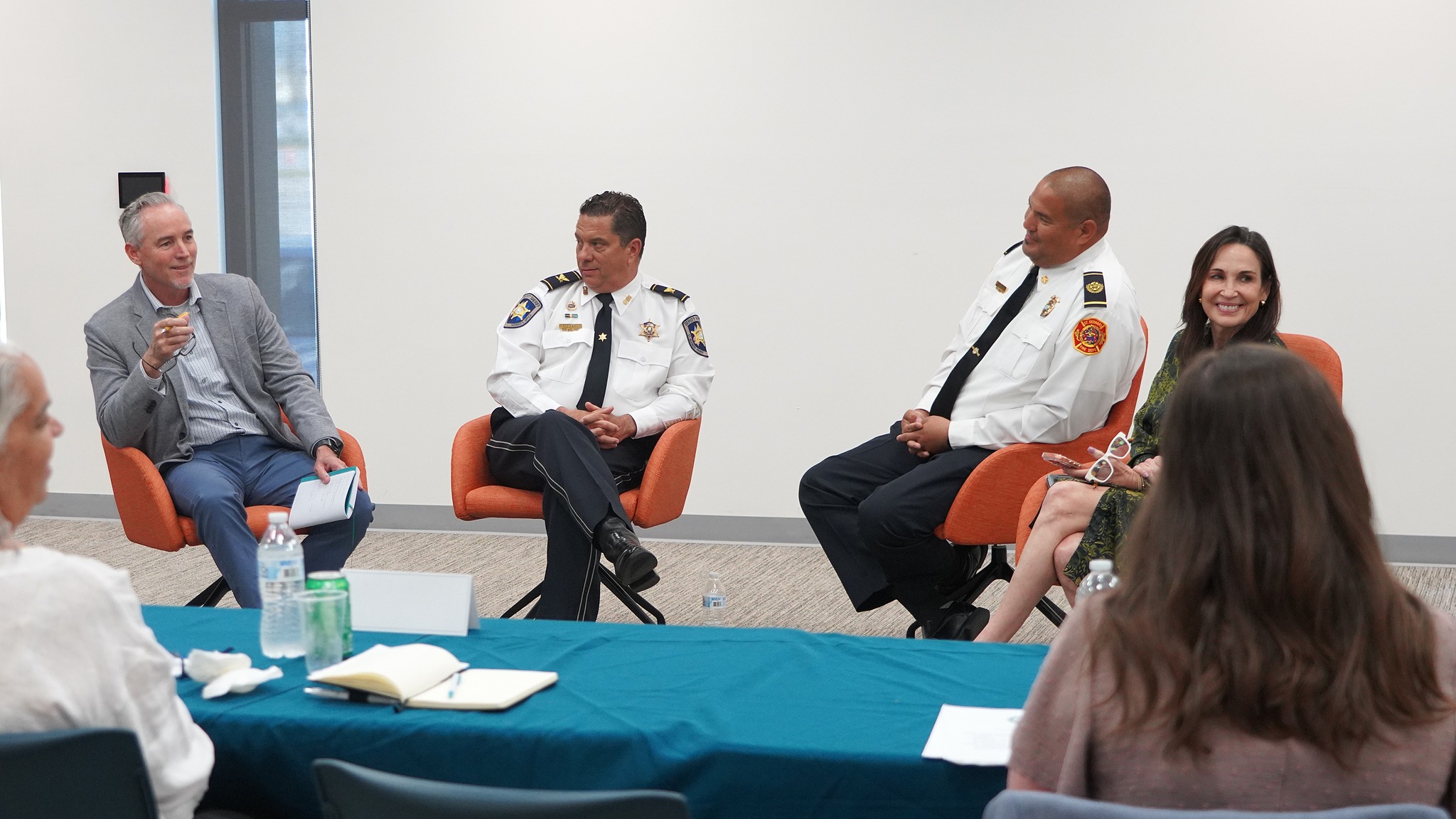 Nunez employees participating in the college's Pelican Leadership Development Institute program hear