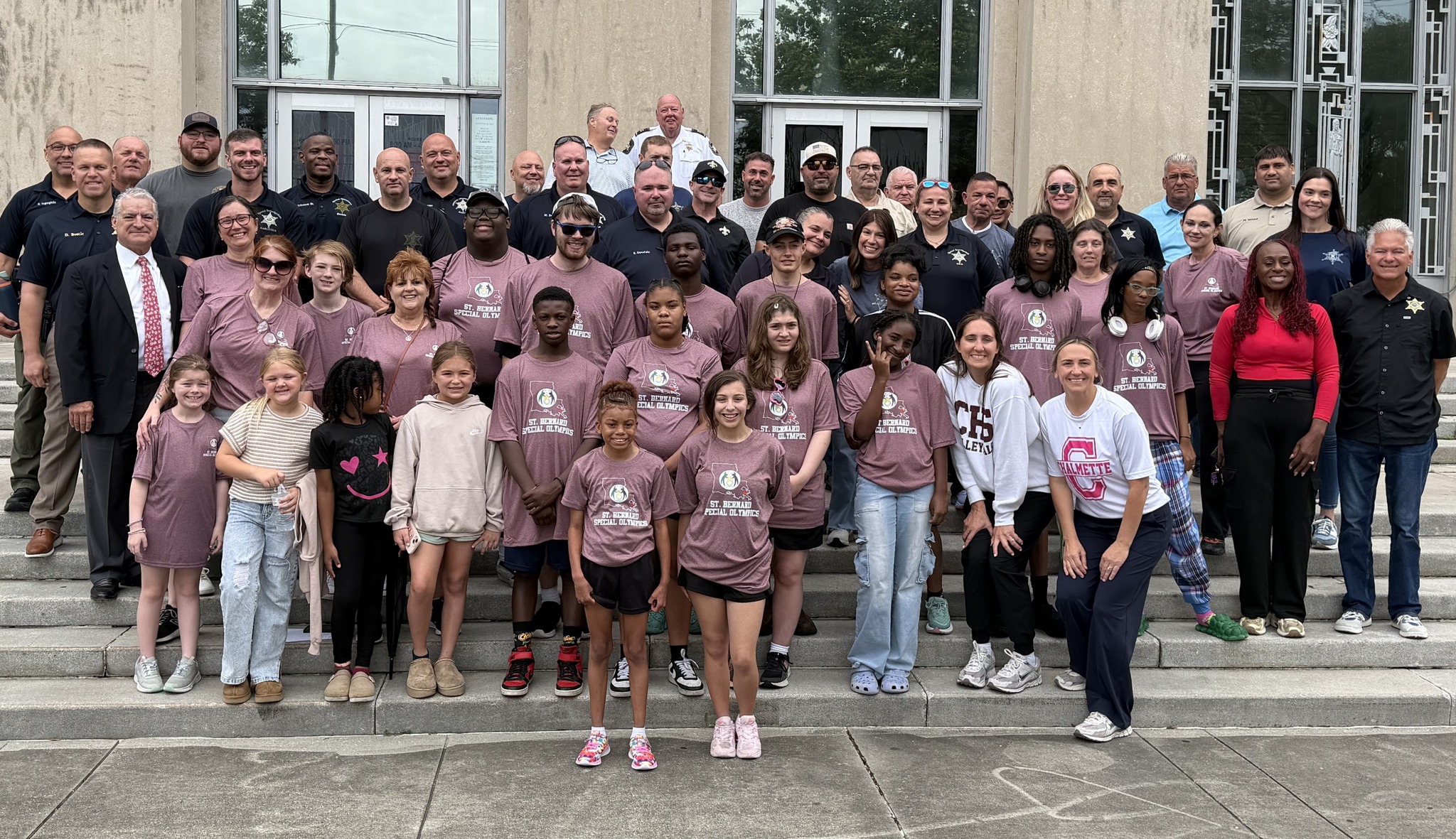 SBSO CHEERS ON SPECIAL OLYMPICS ATHLETES  

Sheriff James Pohlmann and members of the St. Bernard S