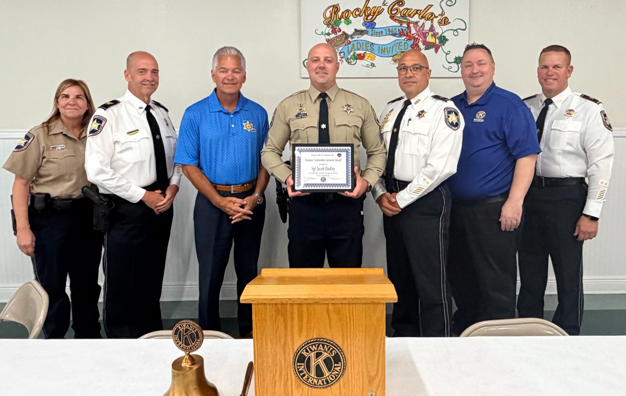 SBSO SGT. JACOB HADLEY HONORED WITH KIWANIS LIFESAVER AWARD 

St. Bernard Parish Sheriff’s Office S