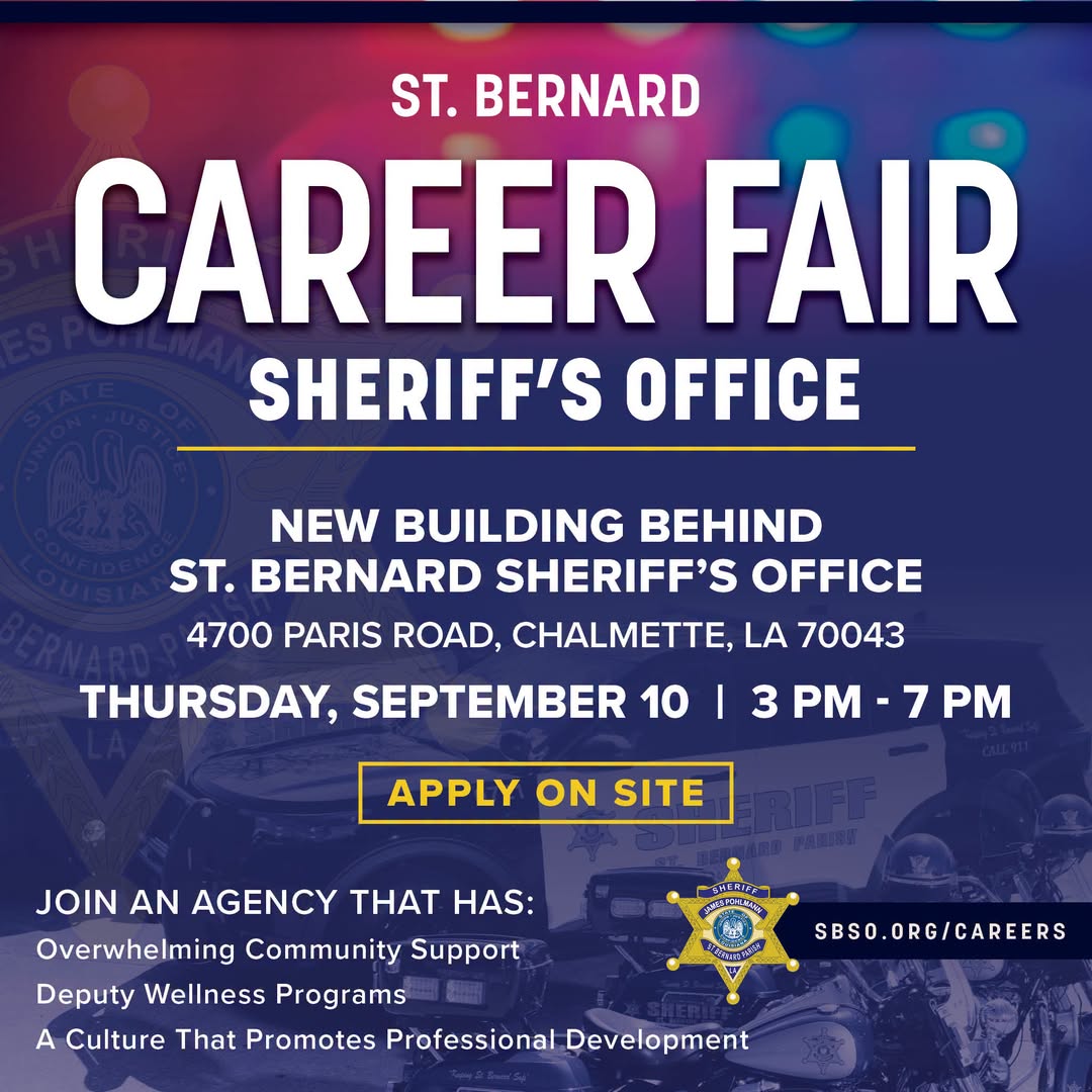 SBSO TO HOLD CAREER FAIR SEPT. 10

A career in law enforcement isn’t just a job - it’s a chance to